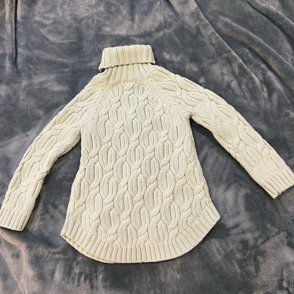 Cynthia Rowley Teal Cable-Knit Turtleneck for Kids..very soft